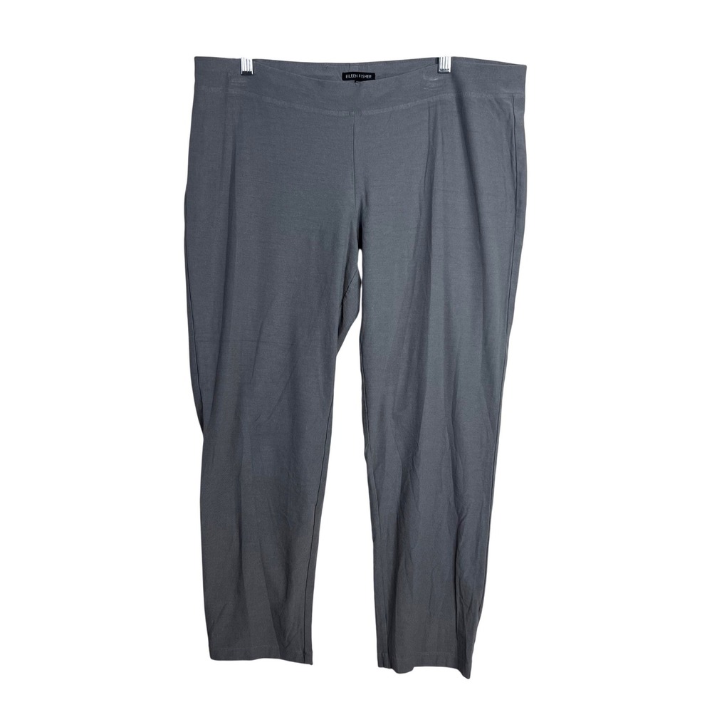 Eileen Fisher Stretch‎ Crepe Pull On Pants Size XL Light Gray Washable